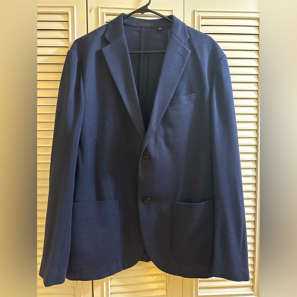 Navy blue slim fit mens blazer